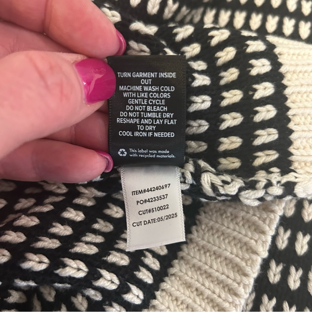 Torrid Black & White Long Sleeve Open-Front Cardigan NWT Size L/00/10 - Picture 9 of 12